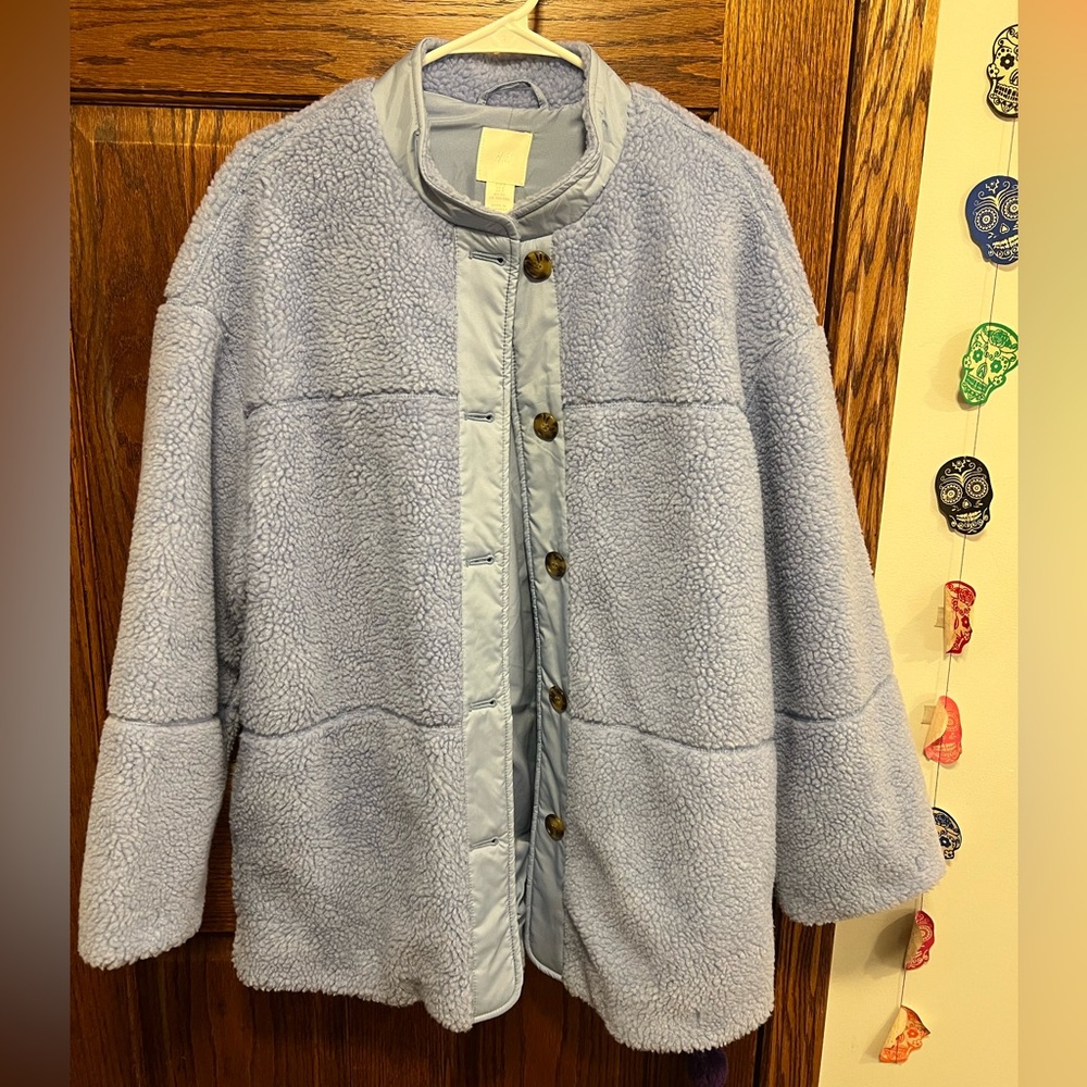 H&M Light Blue Fleece Jacket